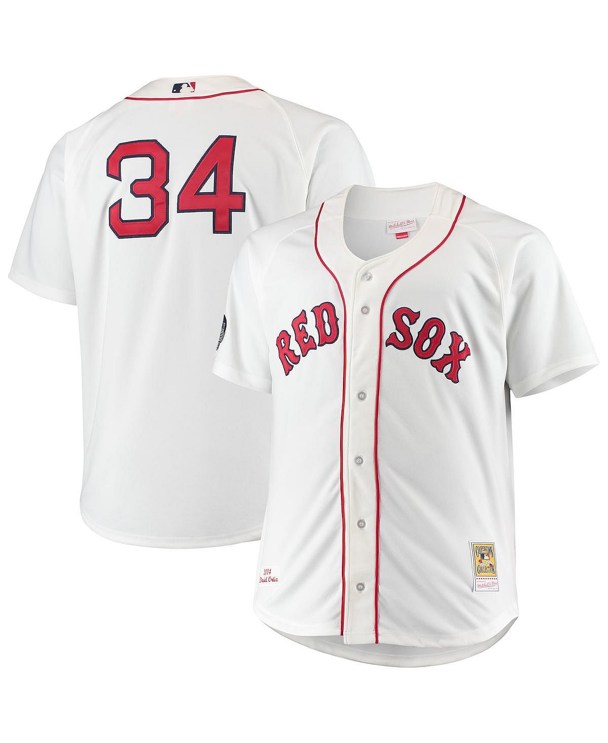 цена Мужская футболка david ortiz white boston red sox big and tall home authentic player jersey Mitchell & Ness, белый