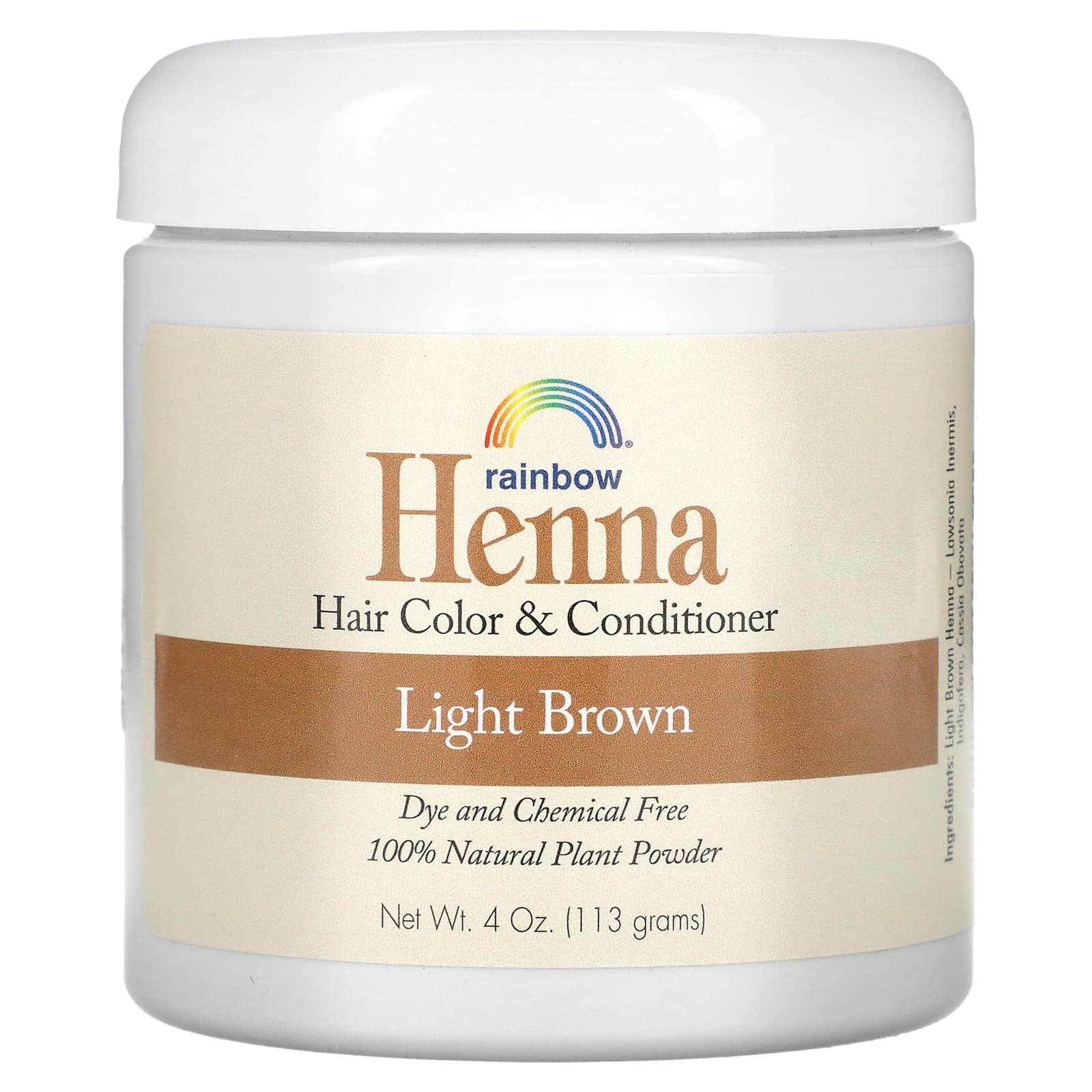 Rainbow Research Хна 100% растительная краска для волос и кондиционер персидский светло-коричневый порошок 4 унции (113 г)