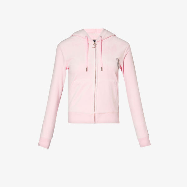 

Велюровая толстовка в рубчик, украшенная стразами Juicy Couture, красный