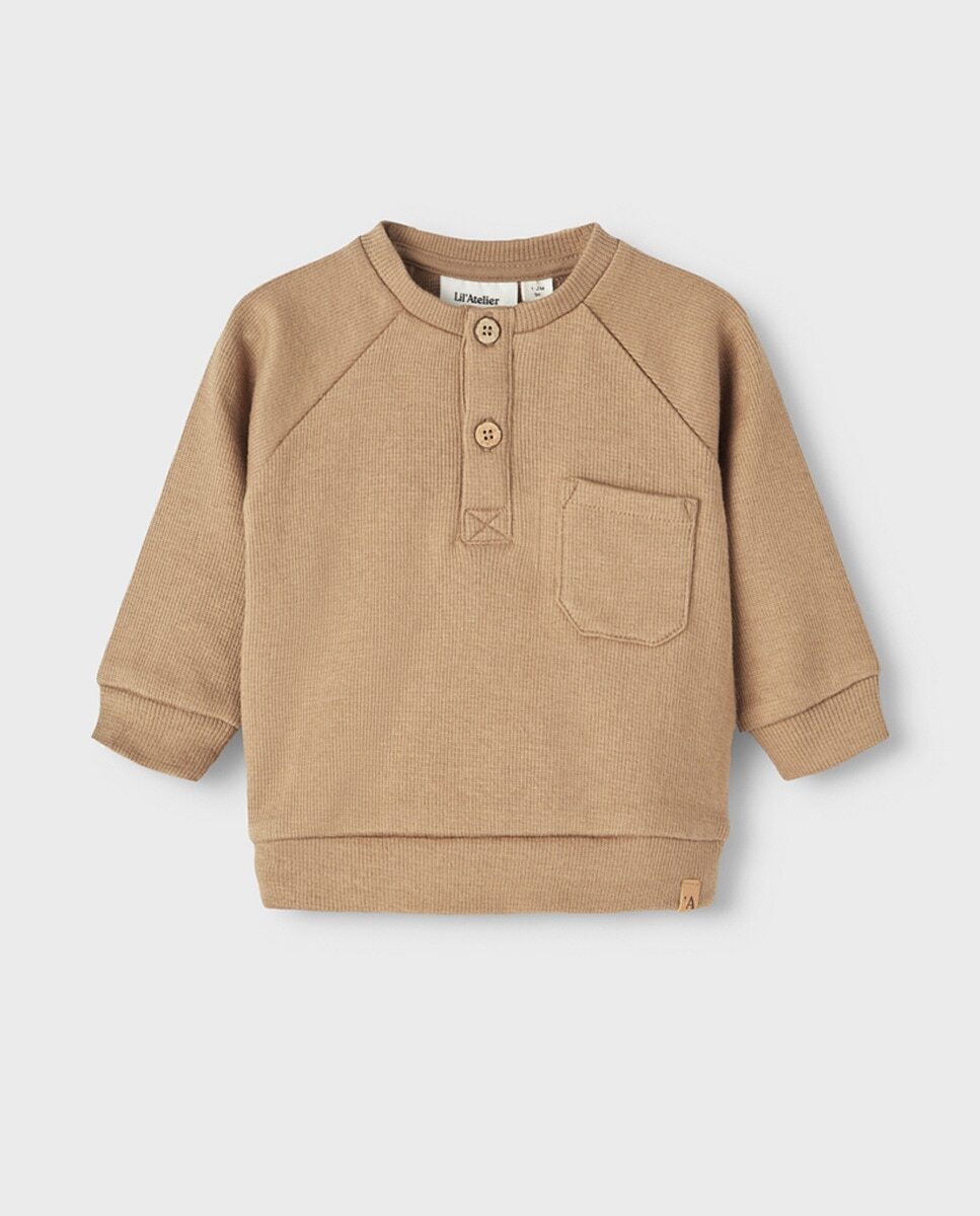 

Толстовка для мальчика с карманом Lil Atelier, бежевый