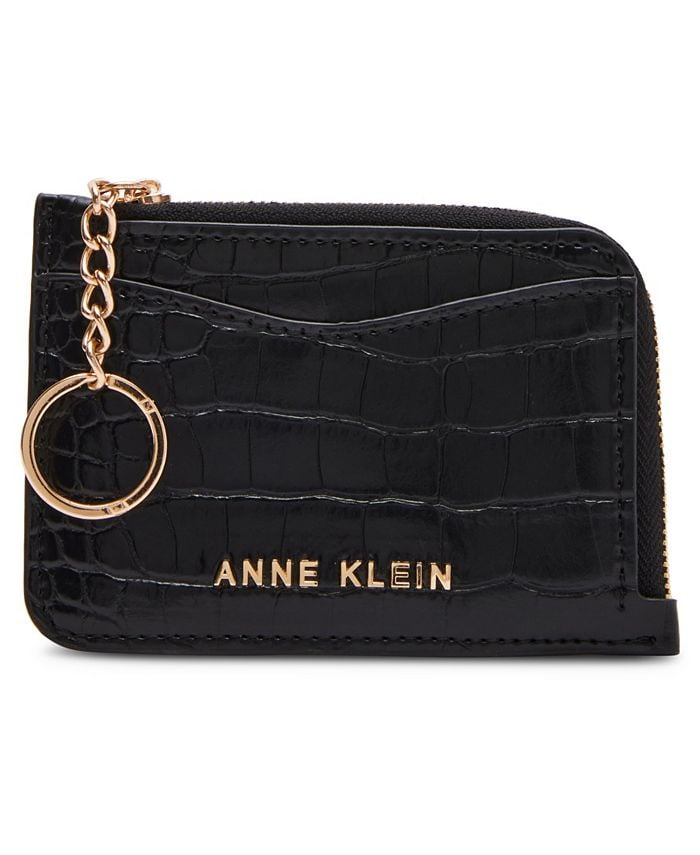 

Изогнутый футляр для визиток на молнии и Go Anne Klein, цвет Black