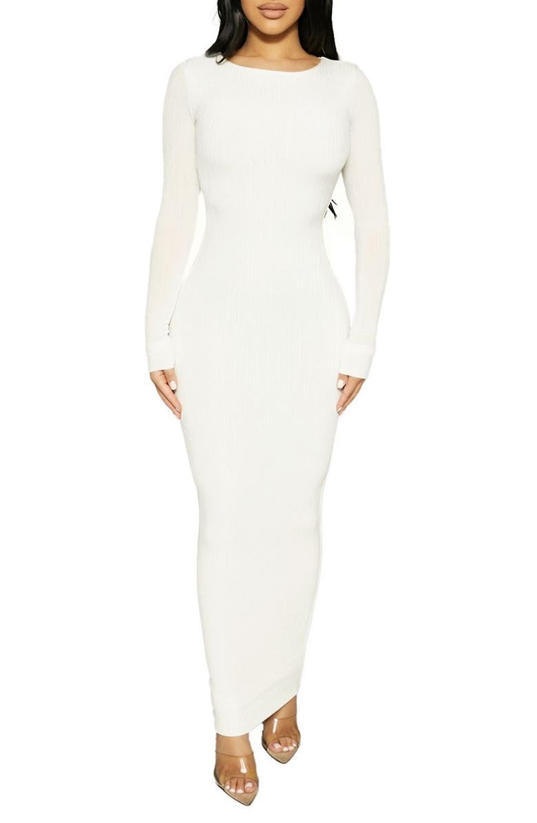 

Платье с длинными рукавами Figure It All Out NAKED WARDROBE, белый