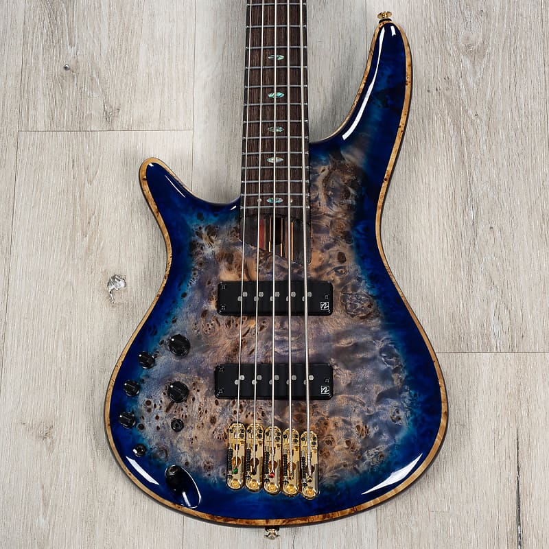 Басс гитара Ibanez SR2605L SR Premium 5-String Left-Handed Bass, Panga Panga, Cerulean Blue Burst