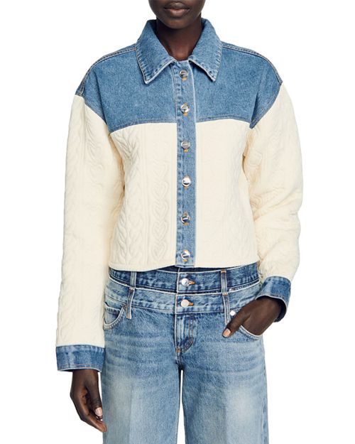 Пальто с джинсовой отделкой Ralph Sandro, цвет Ivory/Cream
