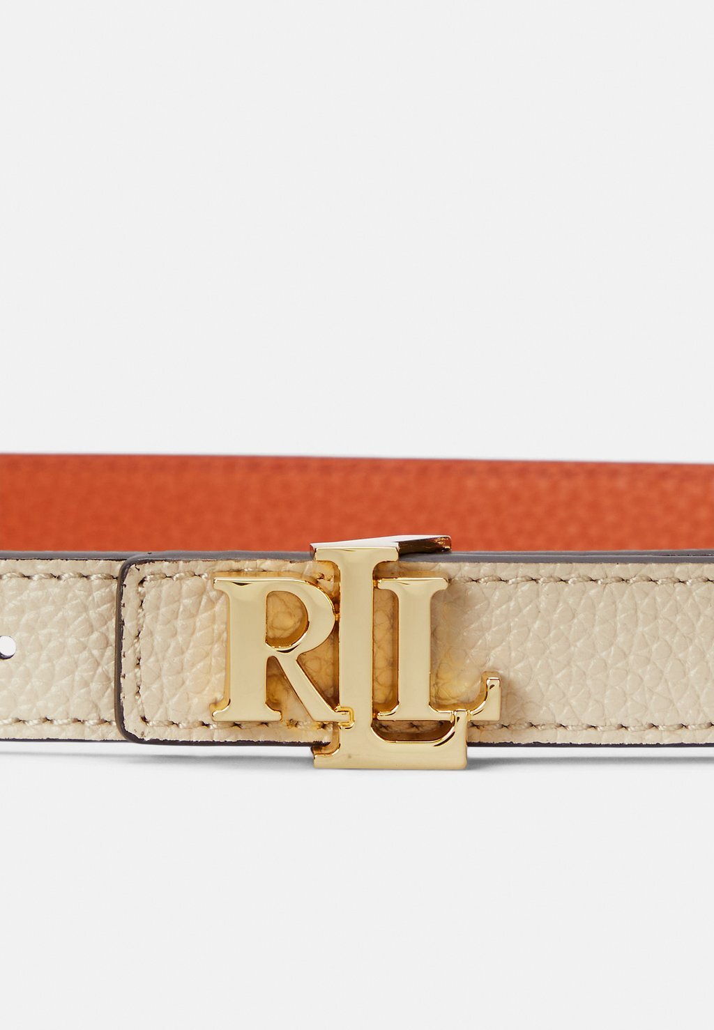 

Пояс LOGO REVERSIBLE LEATHER SKINNY BELT Ralph Lauren, песочный