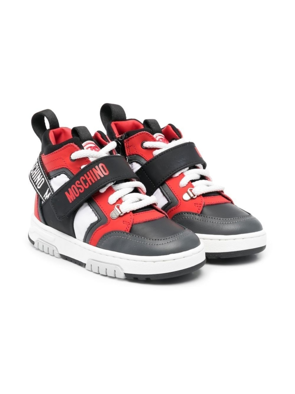 

Moschino Kids высокие кроссовки с логотипом, красный