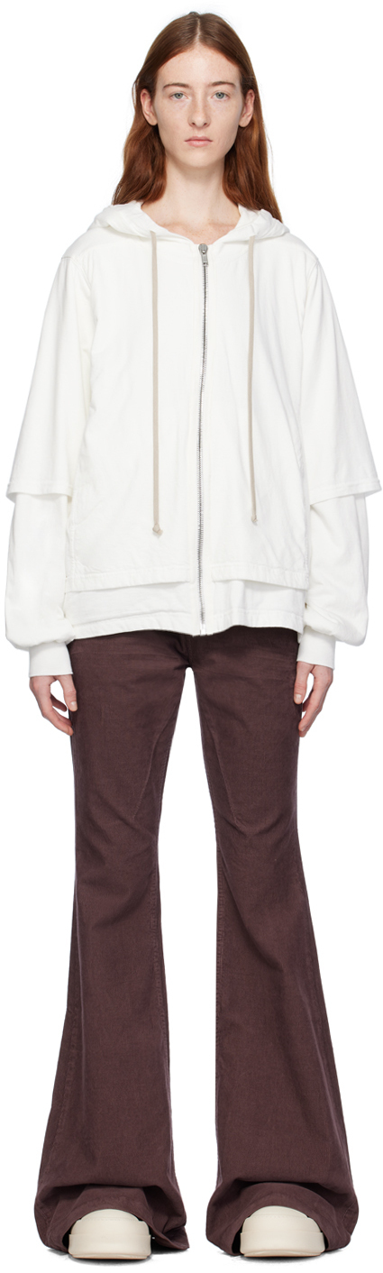

Бело-белая толстовка Rick Owens DRKSHDW Hustler, Белый