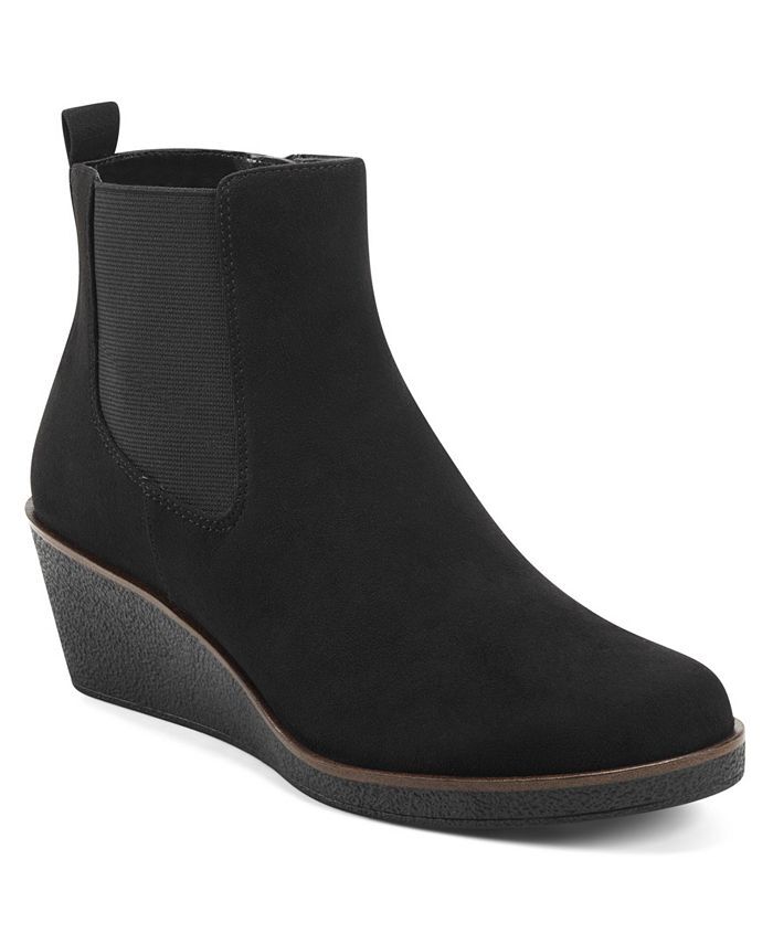 

Женские ботильоны на танкетке Brandi Aerosoles, цвет Black- Faux Suede