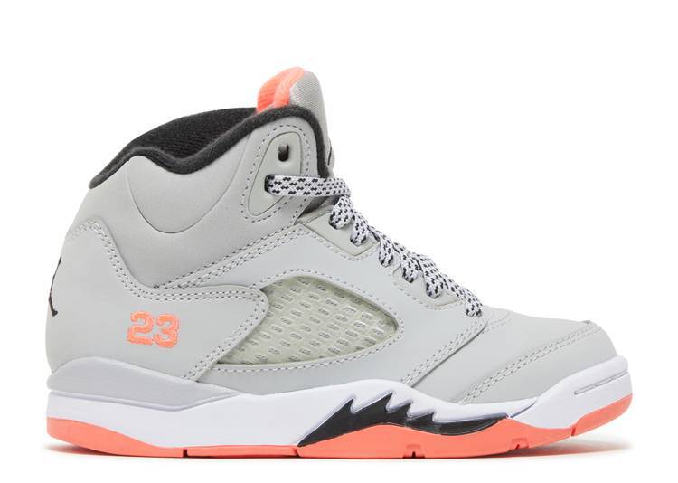 

Кроссовки AIR JORDAN 5 RETRO PS 'WOLF GREY HOT LAVA', серый