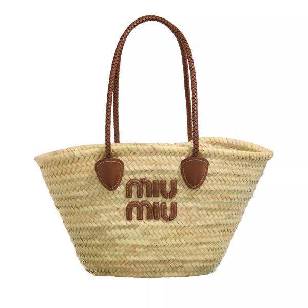 

Шоппер straw bag Miu Miu, бежевый