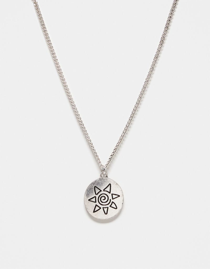 

Серебро колье Reclaimed Vintage унисекс с подвеской «Солнце»