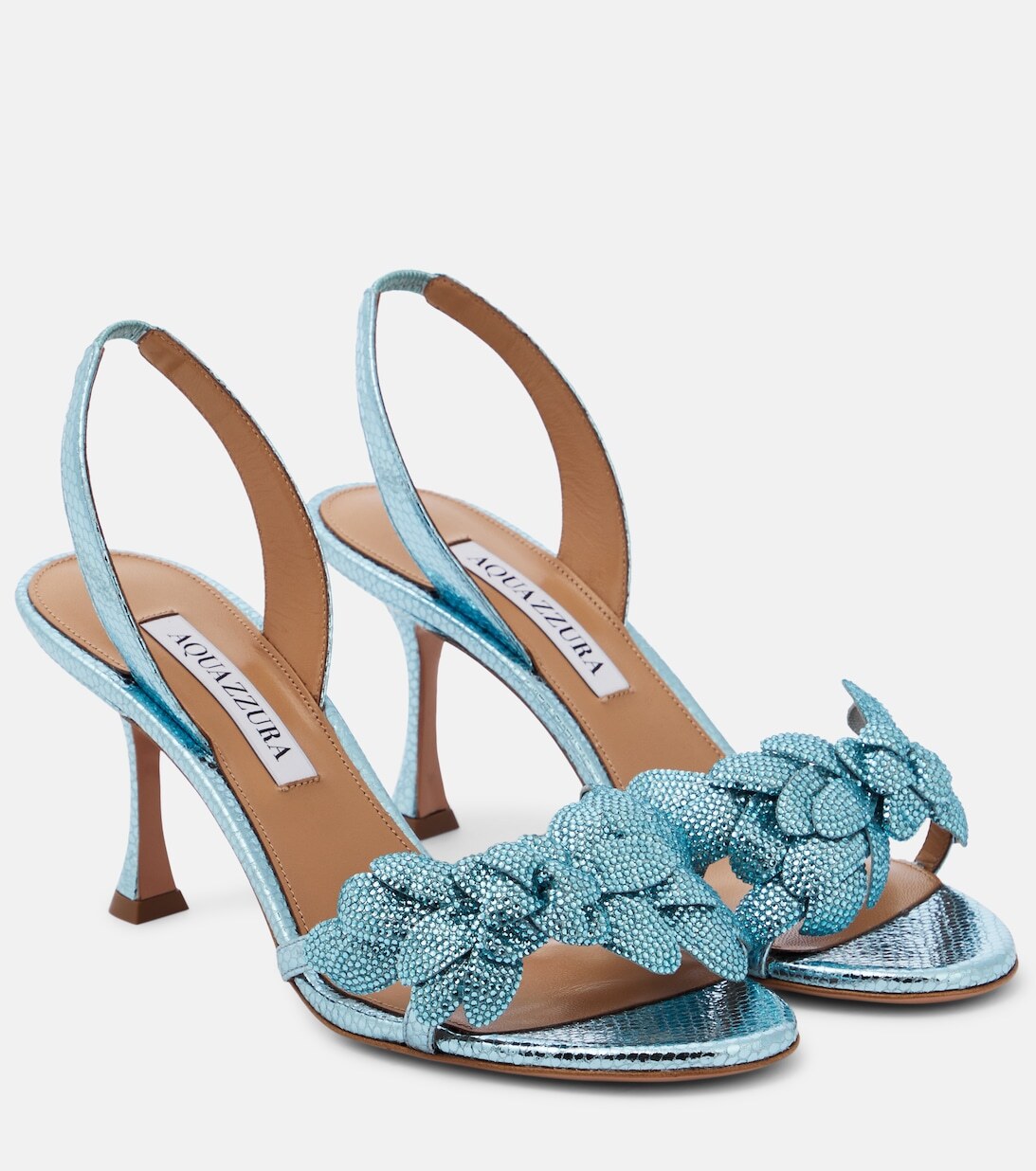 

Кожаные сандалии Galactic Flower 75 Aquazzura, синий