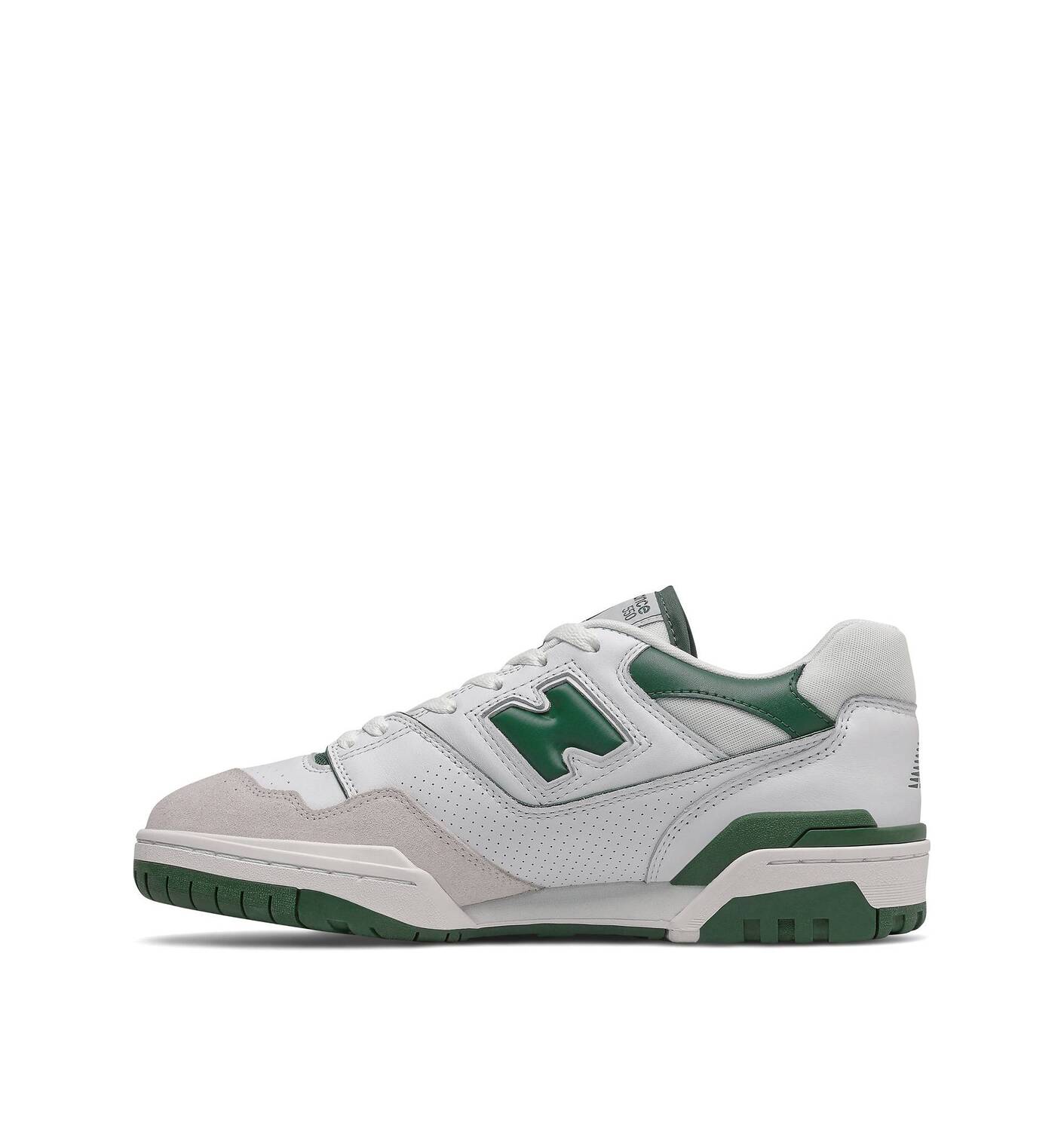 

Бело-зеленые кроссовки New Balance 550