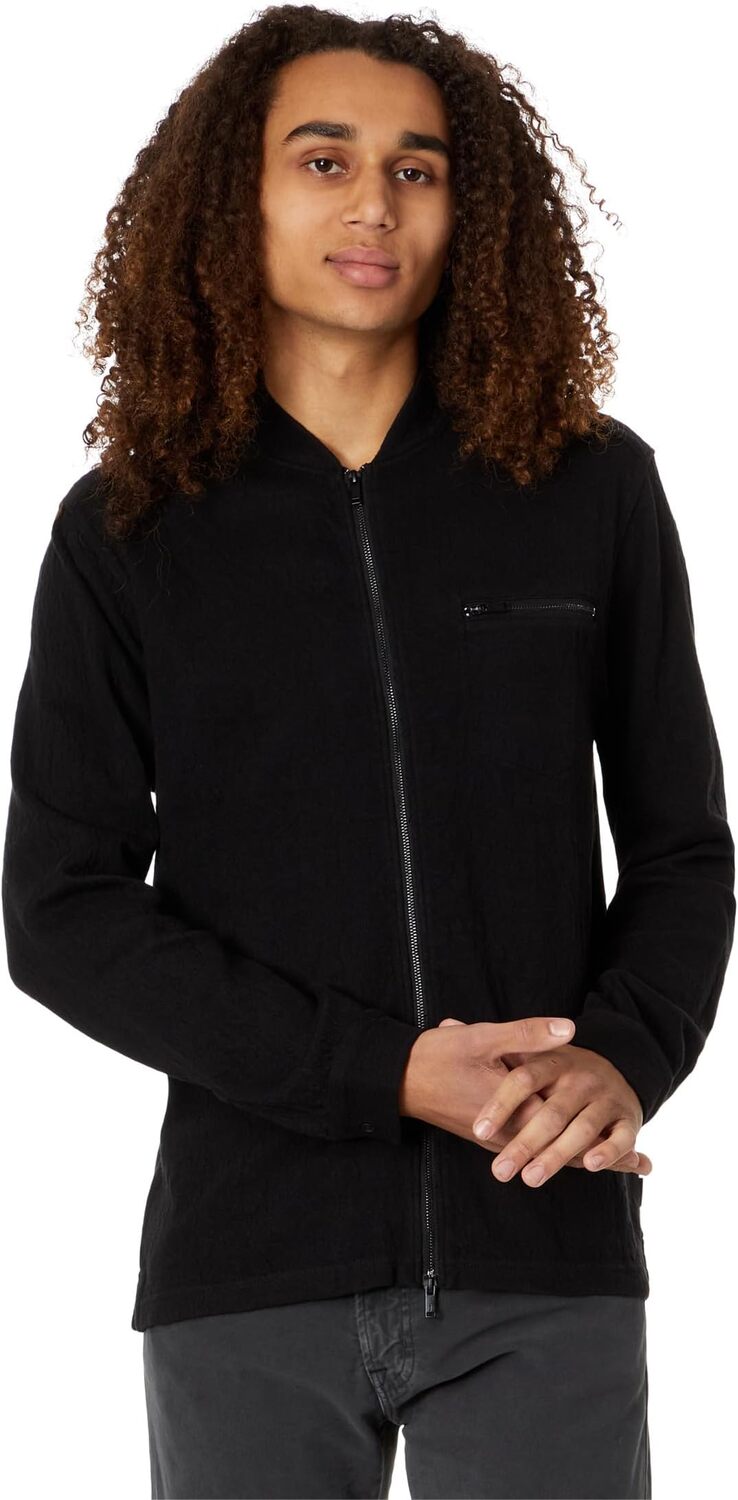 

Куртка Webster Long Sleeve Jacquard Shirt with Zip Front K6319Z4 John Varvatos, черный
