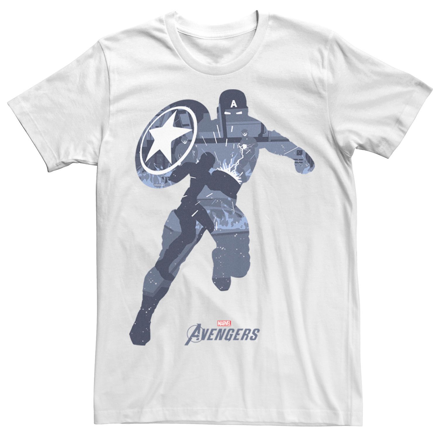 цена Мужская футболка с силуэтом Капитана Америки «Мстители» Marvel