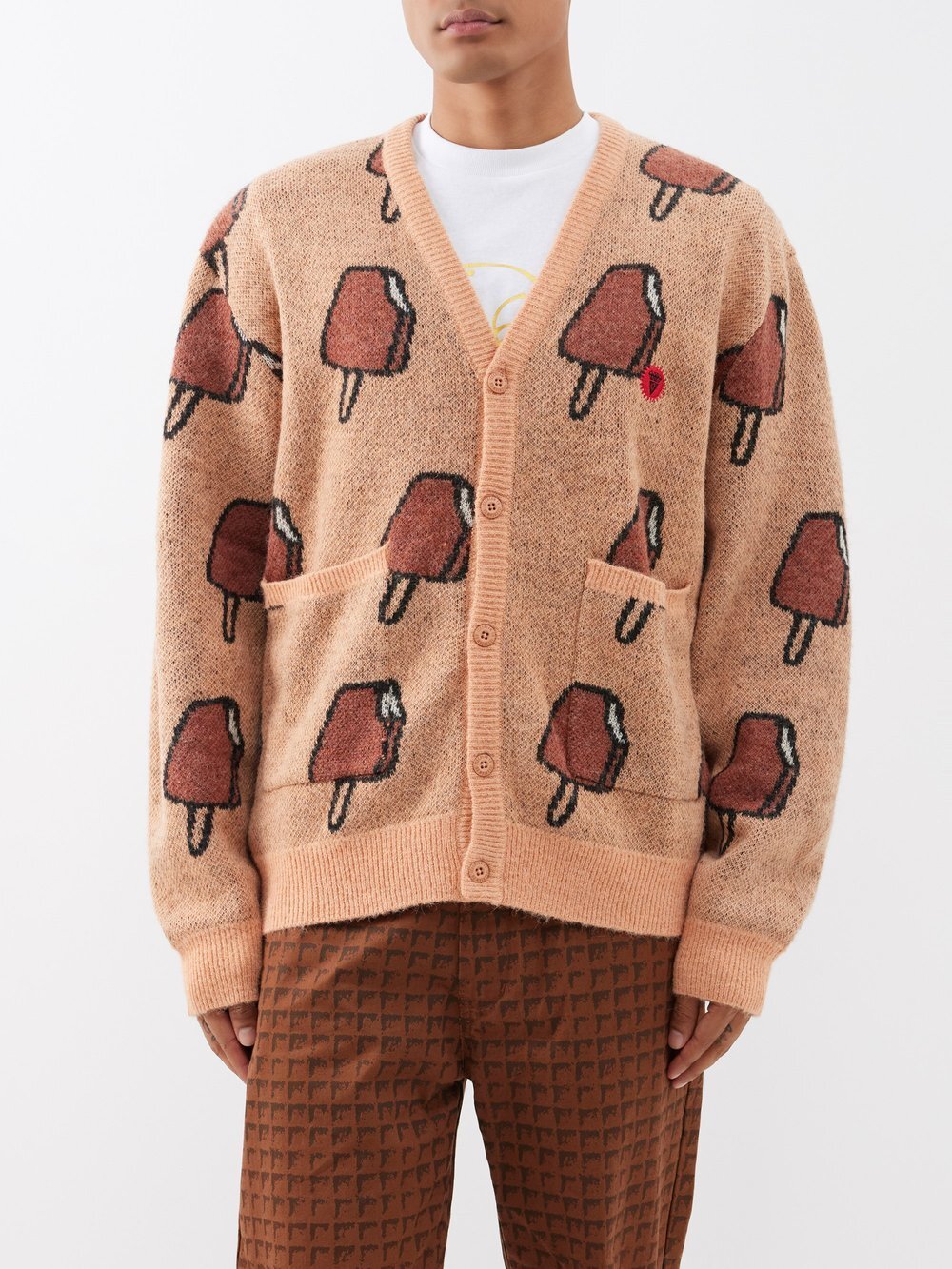 

Кардиган popsicle с интарсией ICECREAM, бежевый