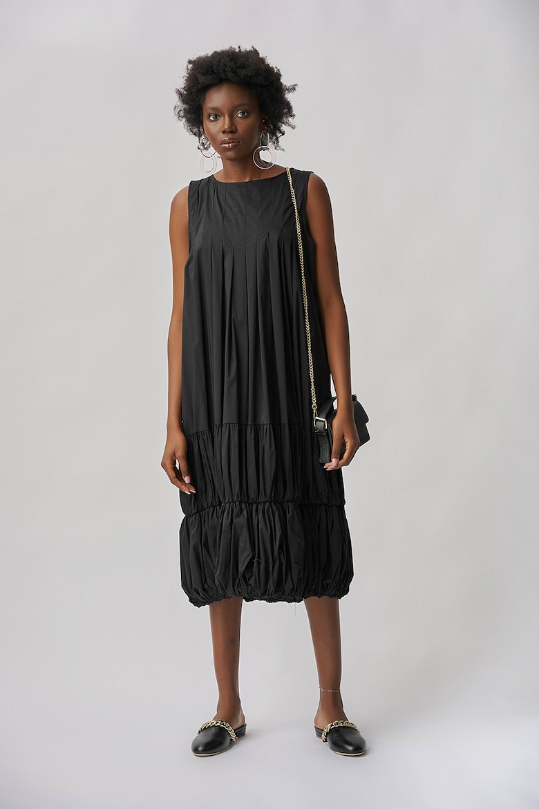 Свободное хлопковое платье Inna B, черный фотографии
