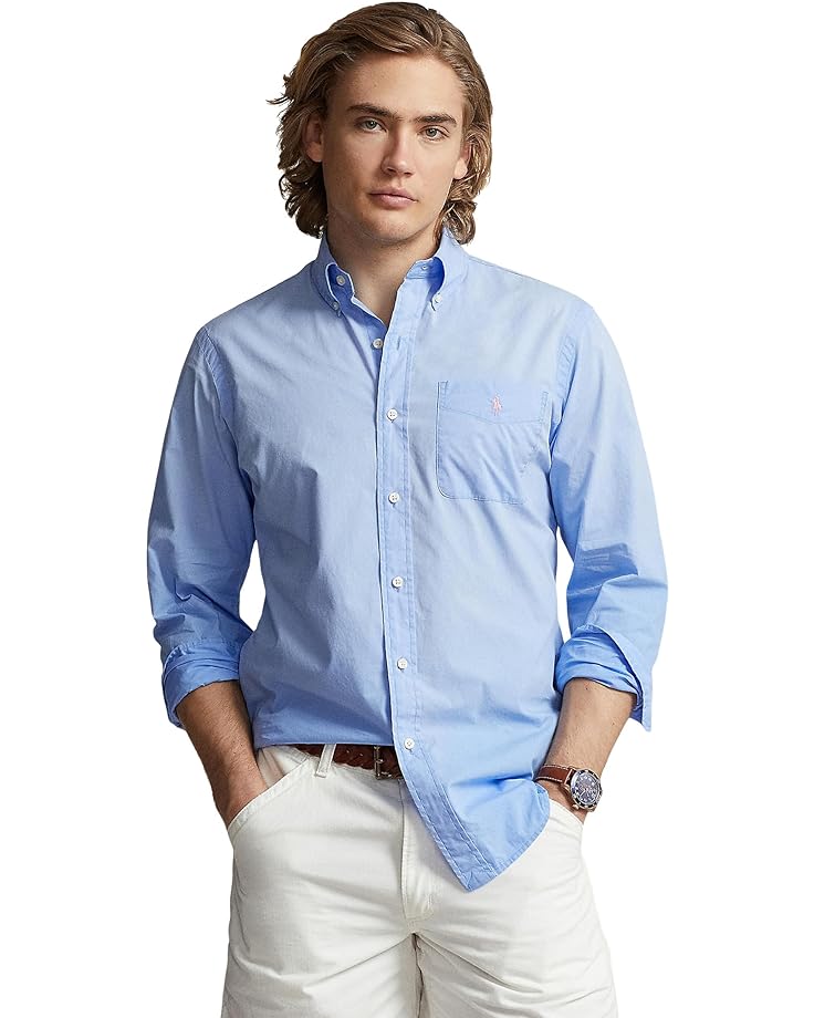 Рубашка Polo Ralph Lauren Classic Fit Washed Poplin, цвет Hrb Is Blu