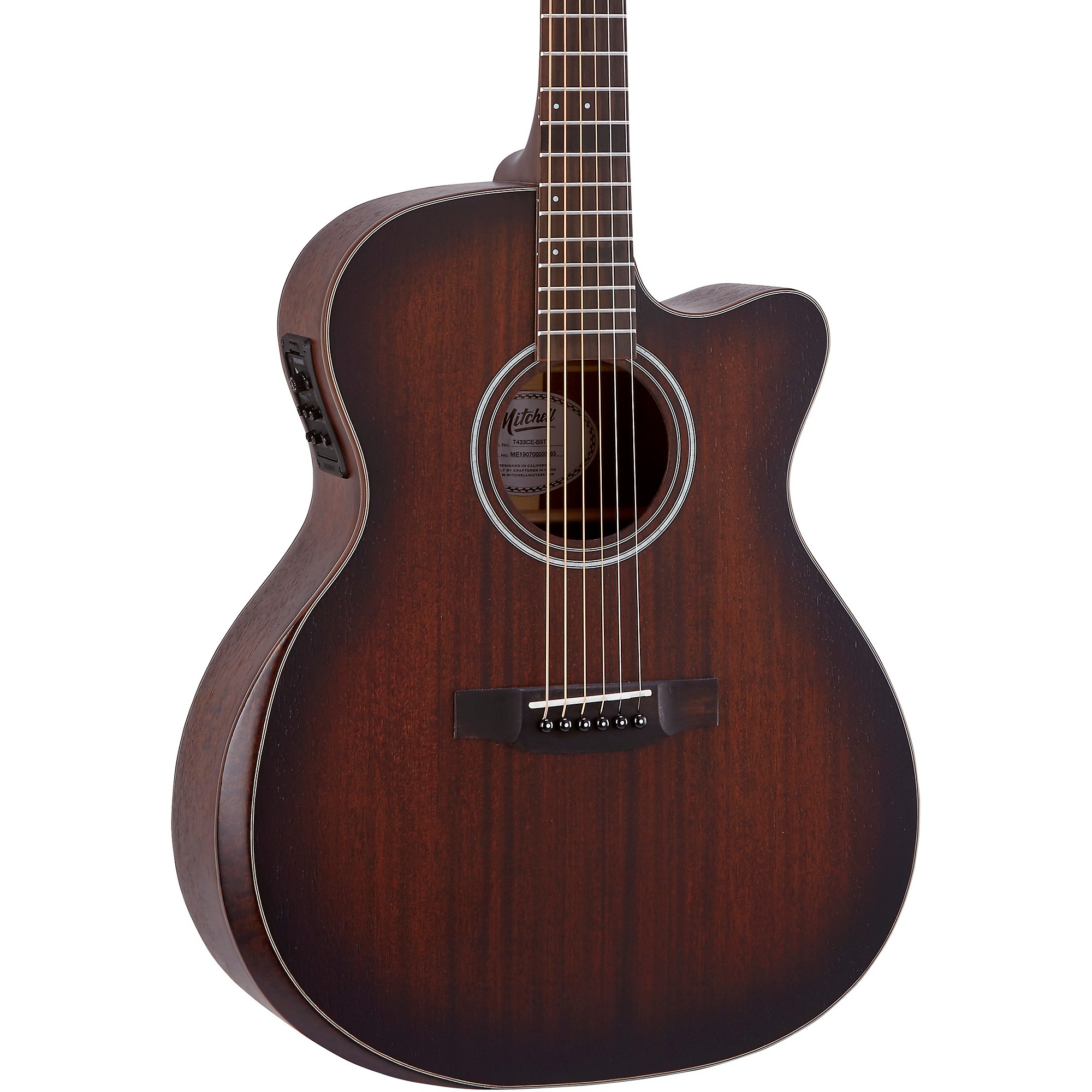 цена Акустически-электрическая гитара Mitchell Terra Series T433CE-BST с вырезом для аудитории Edge Burst
