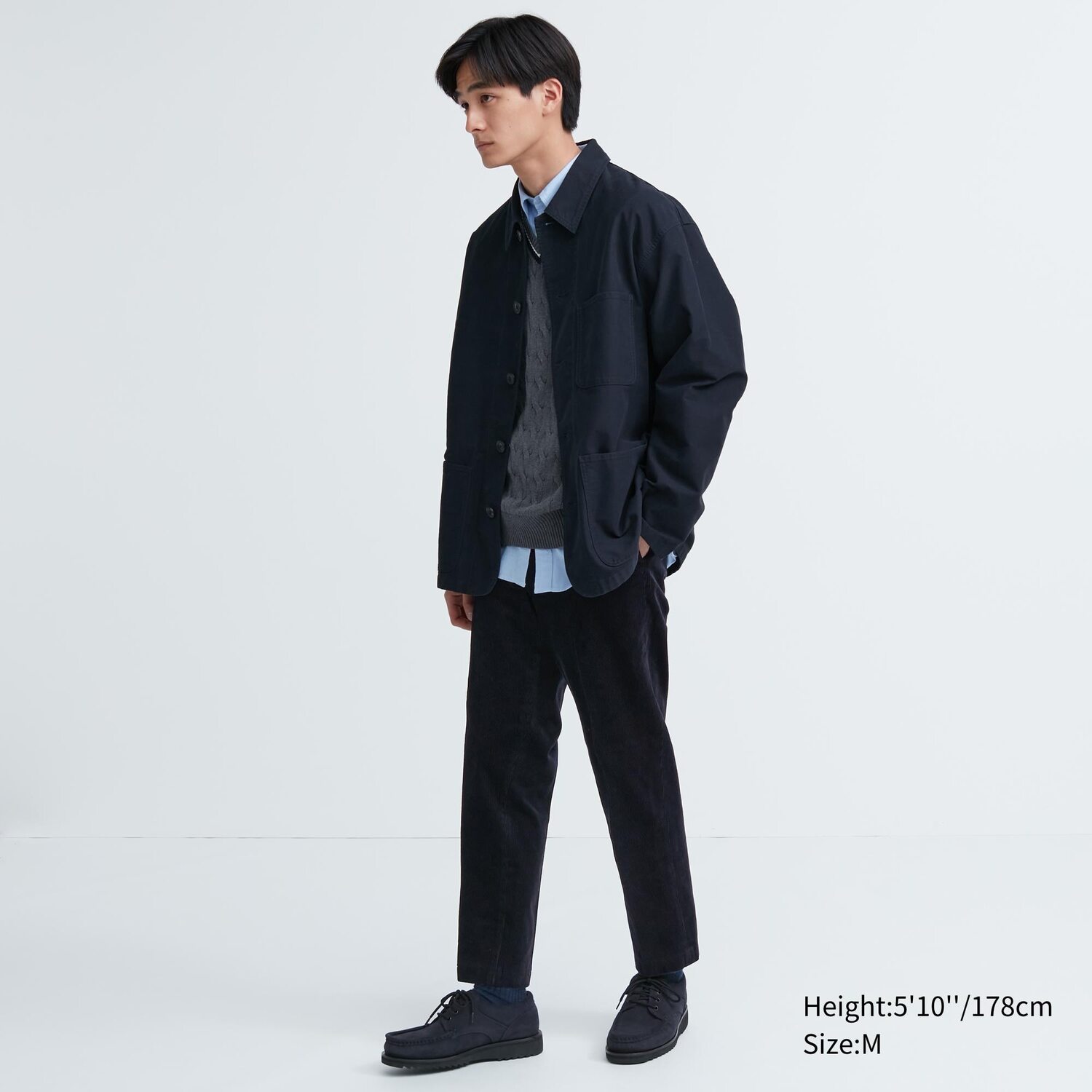 

Вельветовые брюки Smart длиной до щиколотки Uniqlo, темно-синий