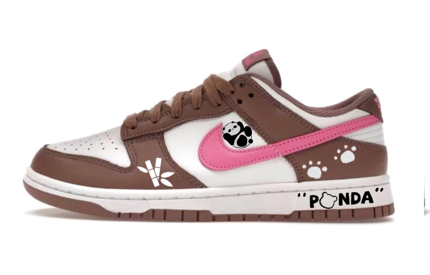 

Кроссовки Nike Dunk Skateboarding Shoes Women's Low-top White/brown/pink, белый