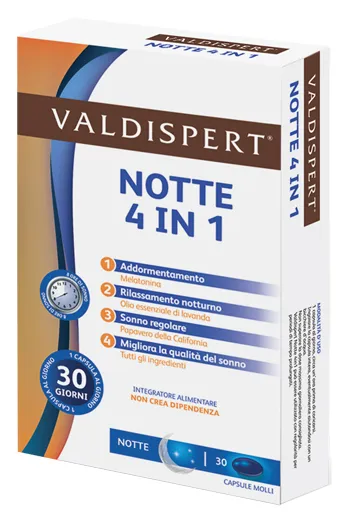 

Valdispert Night 4 в 1, 30 капсул, добавка для сна