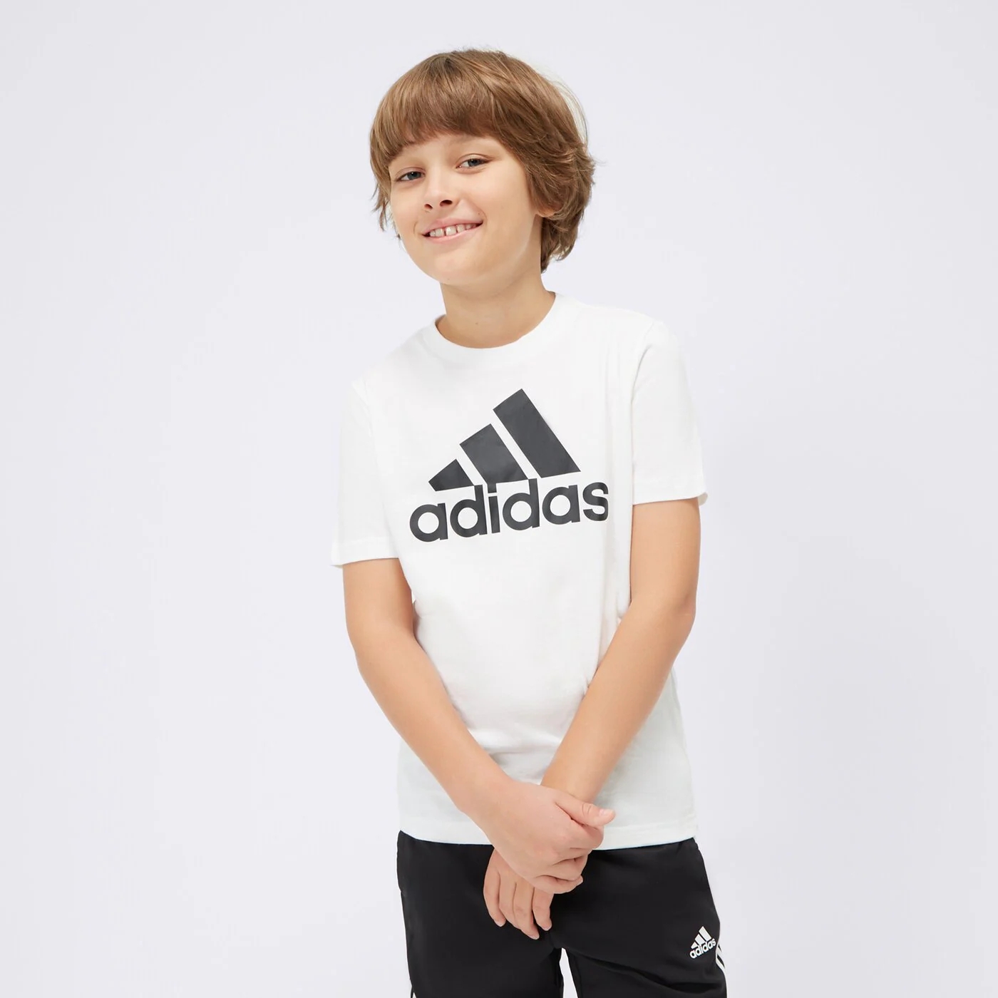Футболка детская Adidas с логотипом, белый
