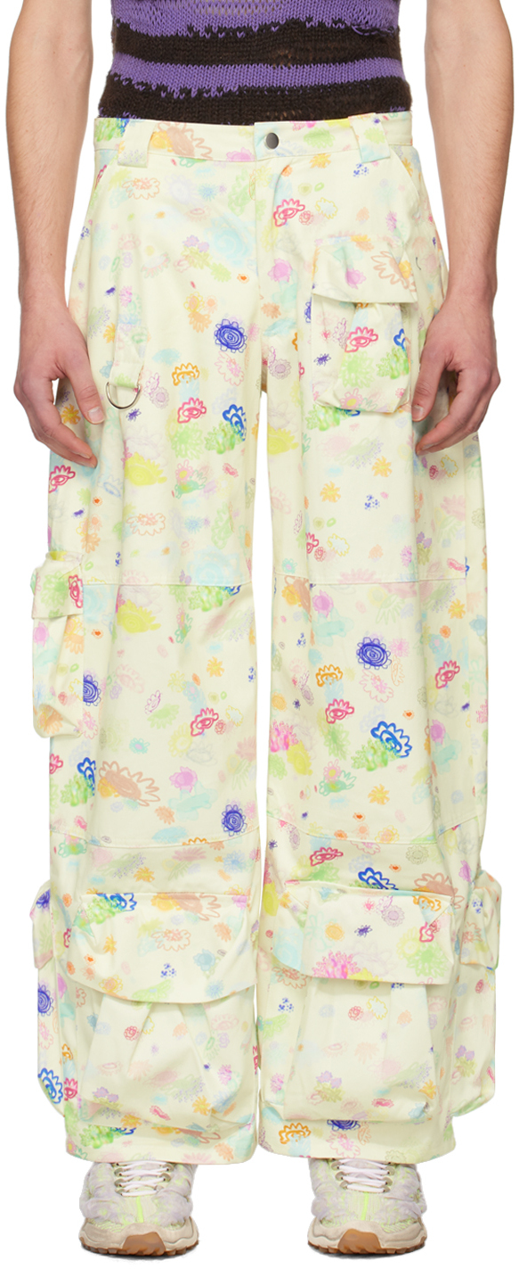 Разноцветные садовые джинсы Collina Strada, цвет Bloom doodle