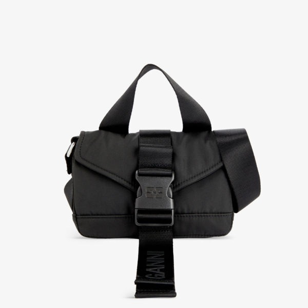 

Сумка через плечо Tech Satchel из переработанного полиэстера Ganni, черный