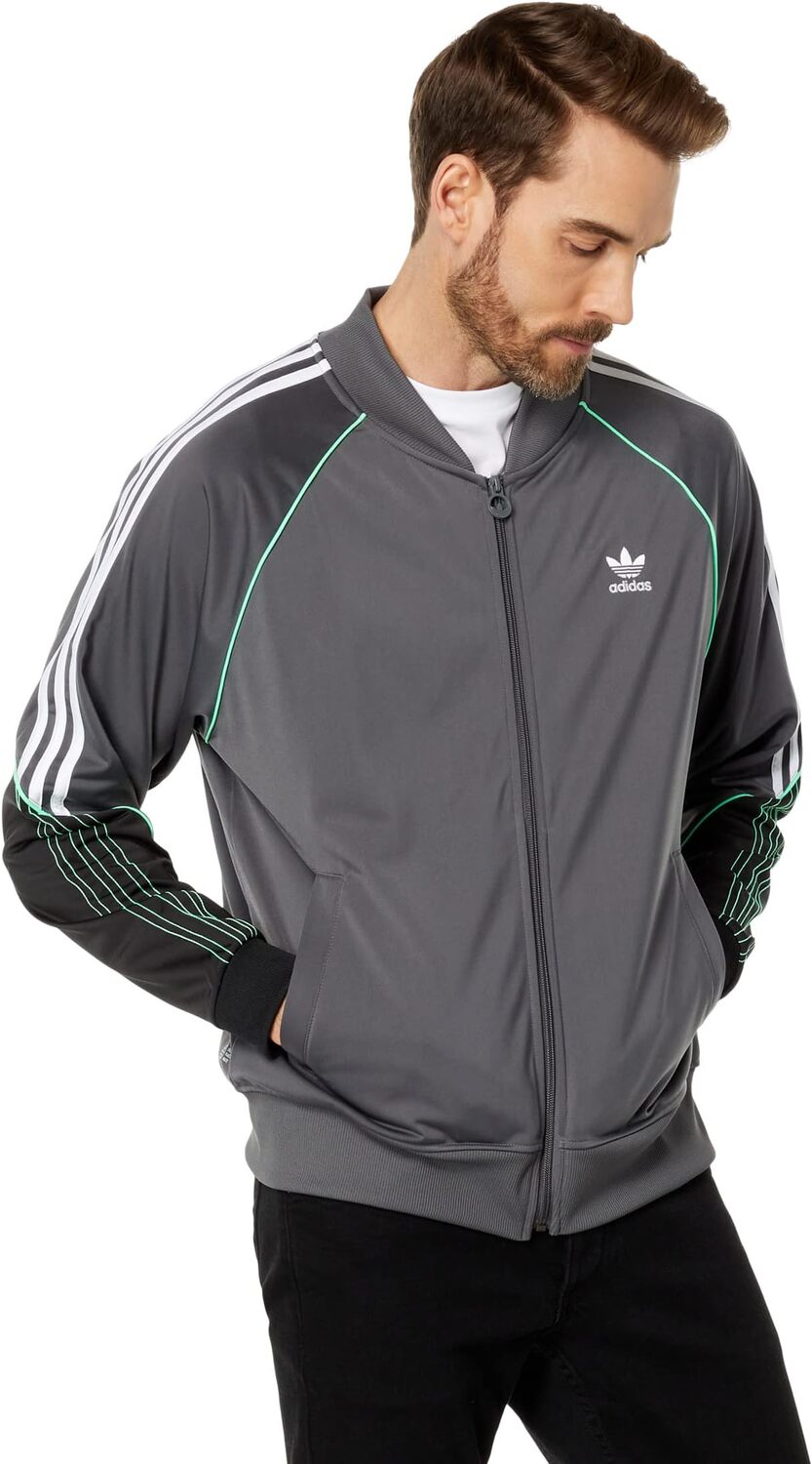 

Куртка Superstar Tricot Track Jacket adidas, цвет Grey/Black/White
