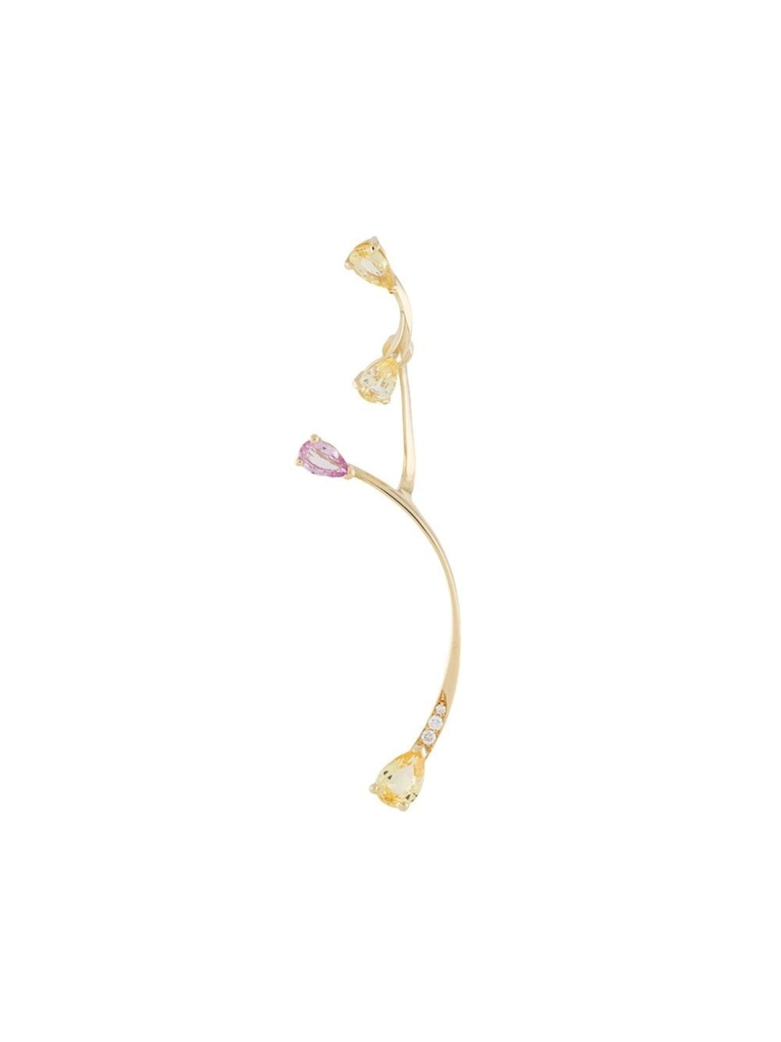 

Серьги Rose More and Lemon Flare из желтого золота с бриллиантами и сапфиром LE STER, золотой