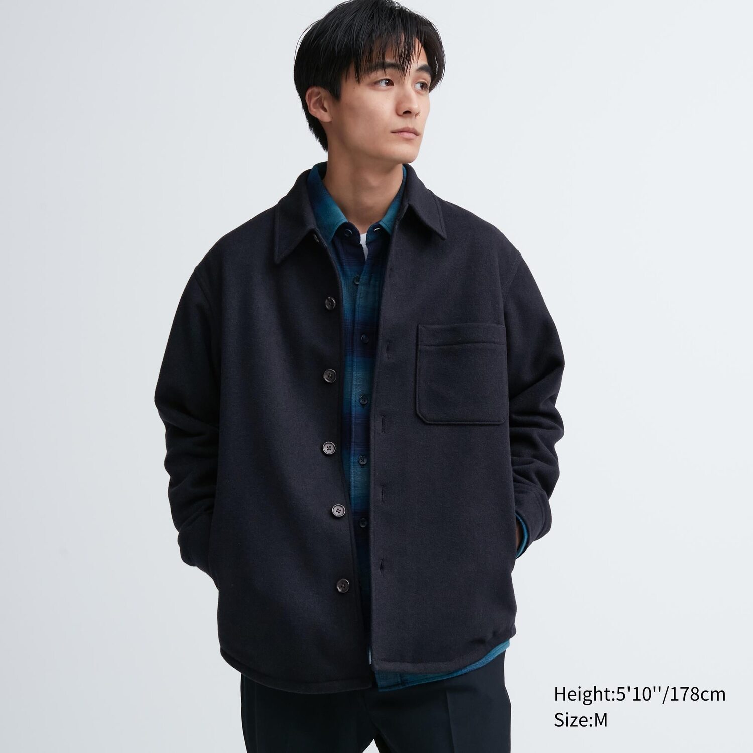 

Куртка-рубашка Unisex Uniqlo Overshirt Jacket, темно-синий