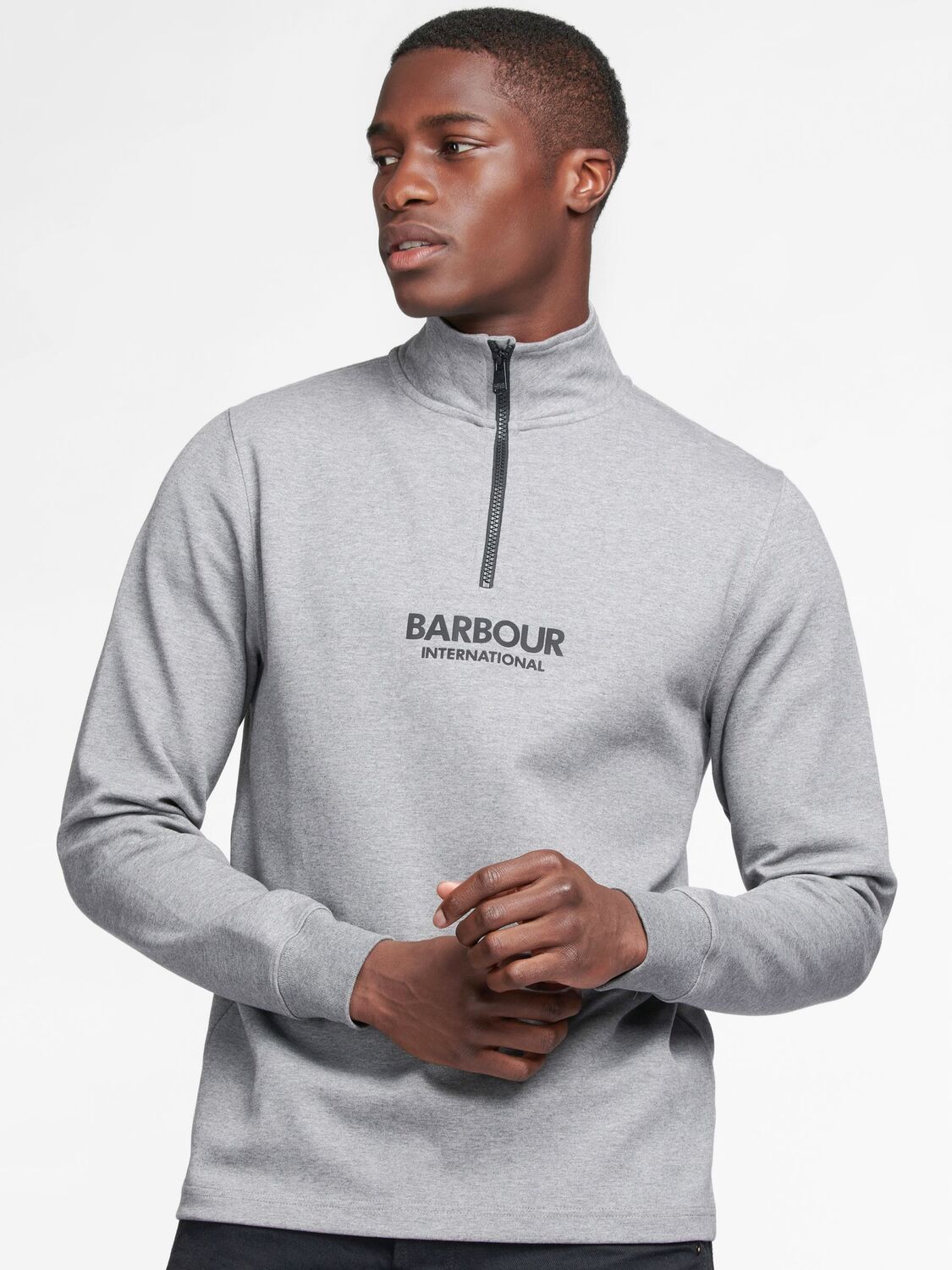 

Джемпер Barbour International Transmission с полумолнией, антрацитовый меланж