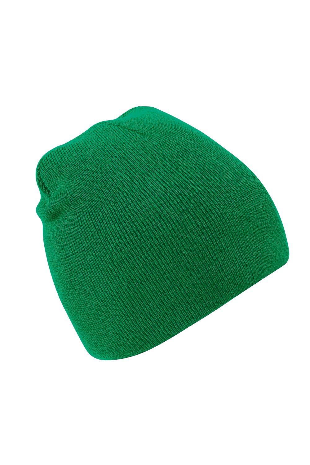 Простая базовая вязаная зимняя шапка-бини Beechfield, зеленый