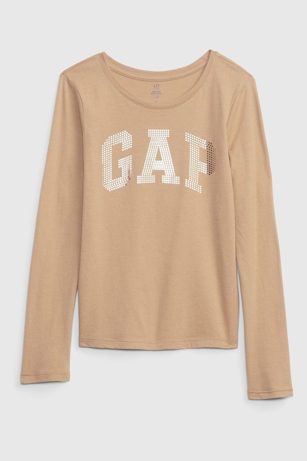 

Футболка с длинными рукавами и светоотражающим логотипом Gap, коричневый