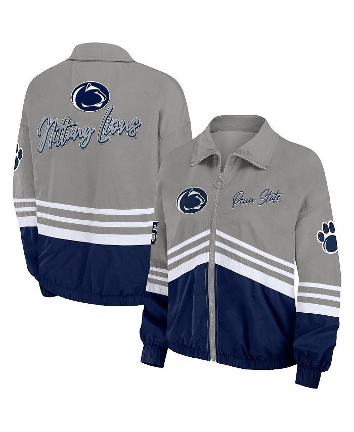 

Женская серая рваная ветровка с молнией во всю длину Penn State Nittany Lions в винтажном стиле WEAR by Erin Andrews, серый
