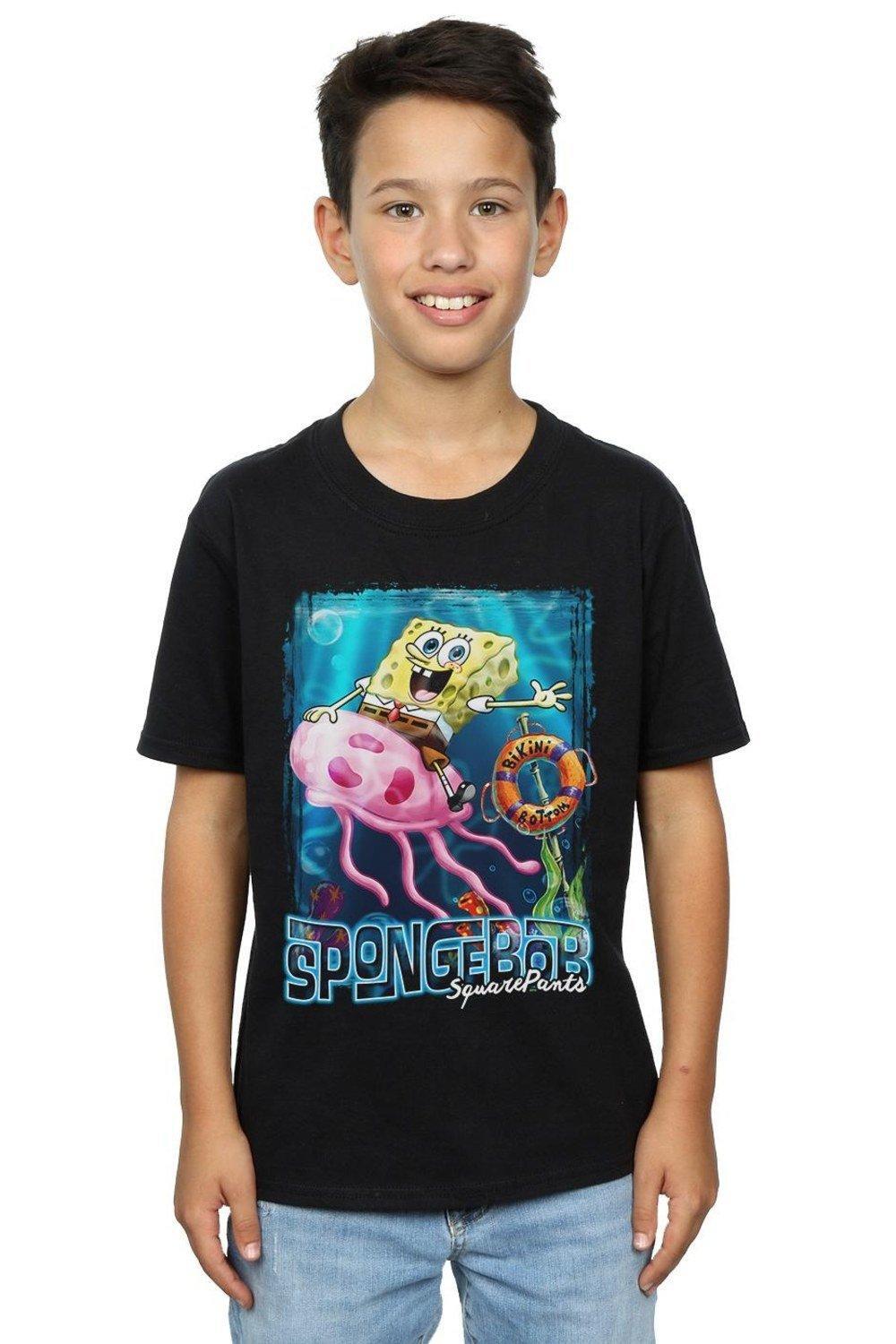 

Футболка с медузой для верховой езды SpongeBob SquarePants, черный