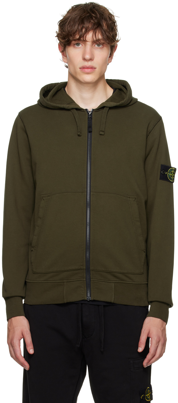 

Толстовка на молнии цвета хаки Stone Island