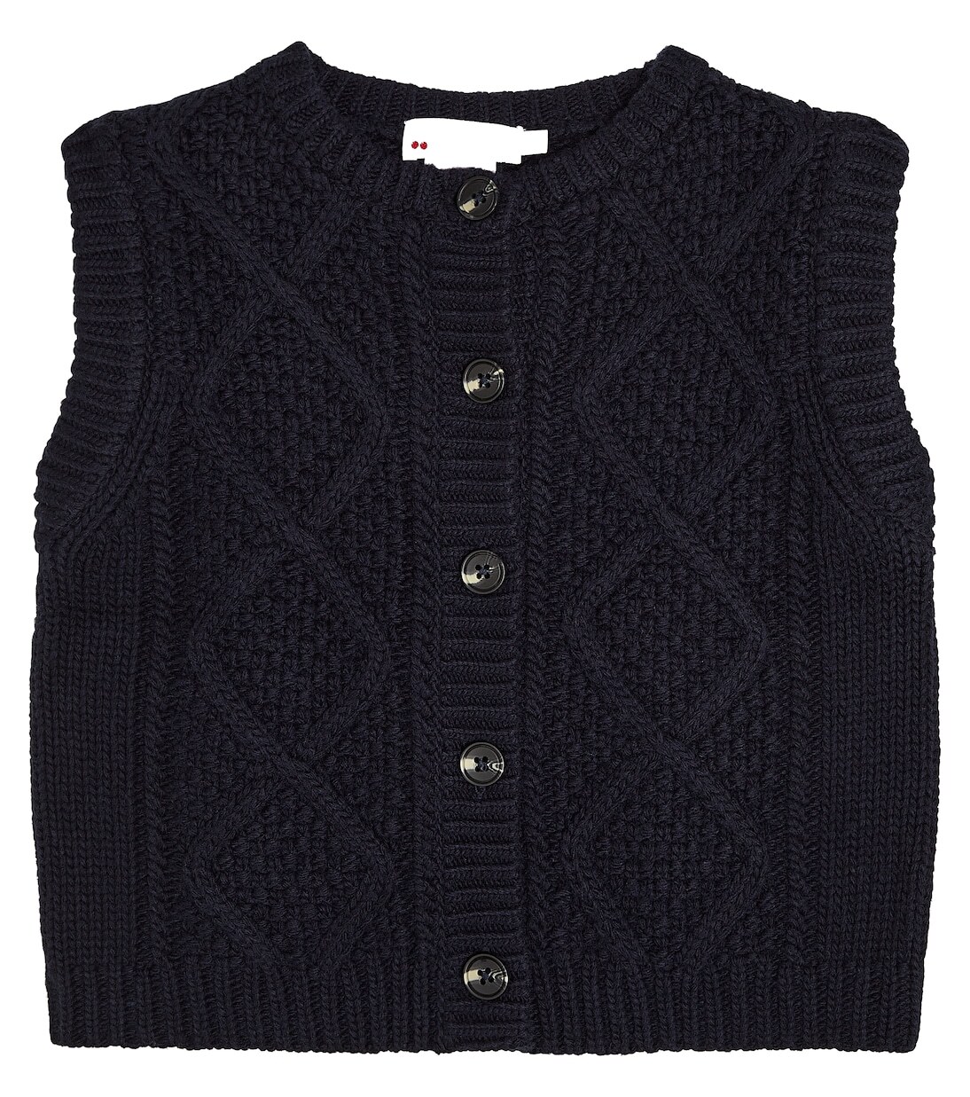 

Боболеновый вязаный жилет Bonpoint, синий