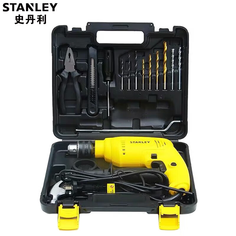 Дрель и набор ударных сверл Stanley SDH600KV-A9, 550W