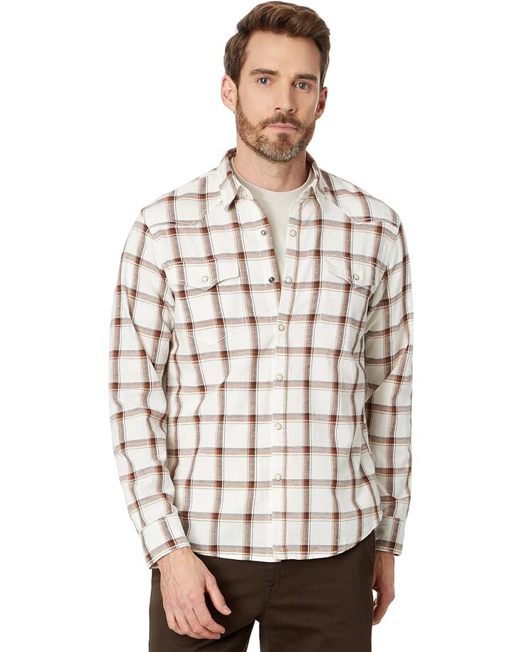 

Рубашка Lucky Brand Plaid Western Long Sleeve Shirt, натуральный