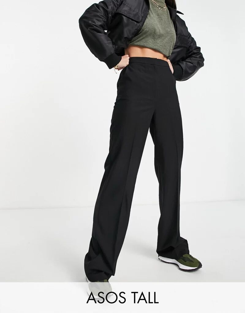 

Черные брюки прямого кроя ASOS Tall