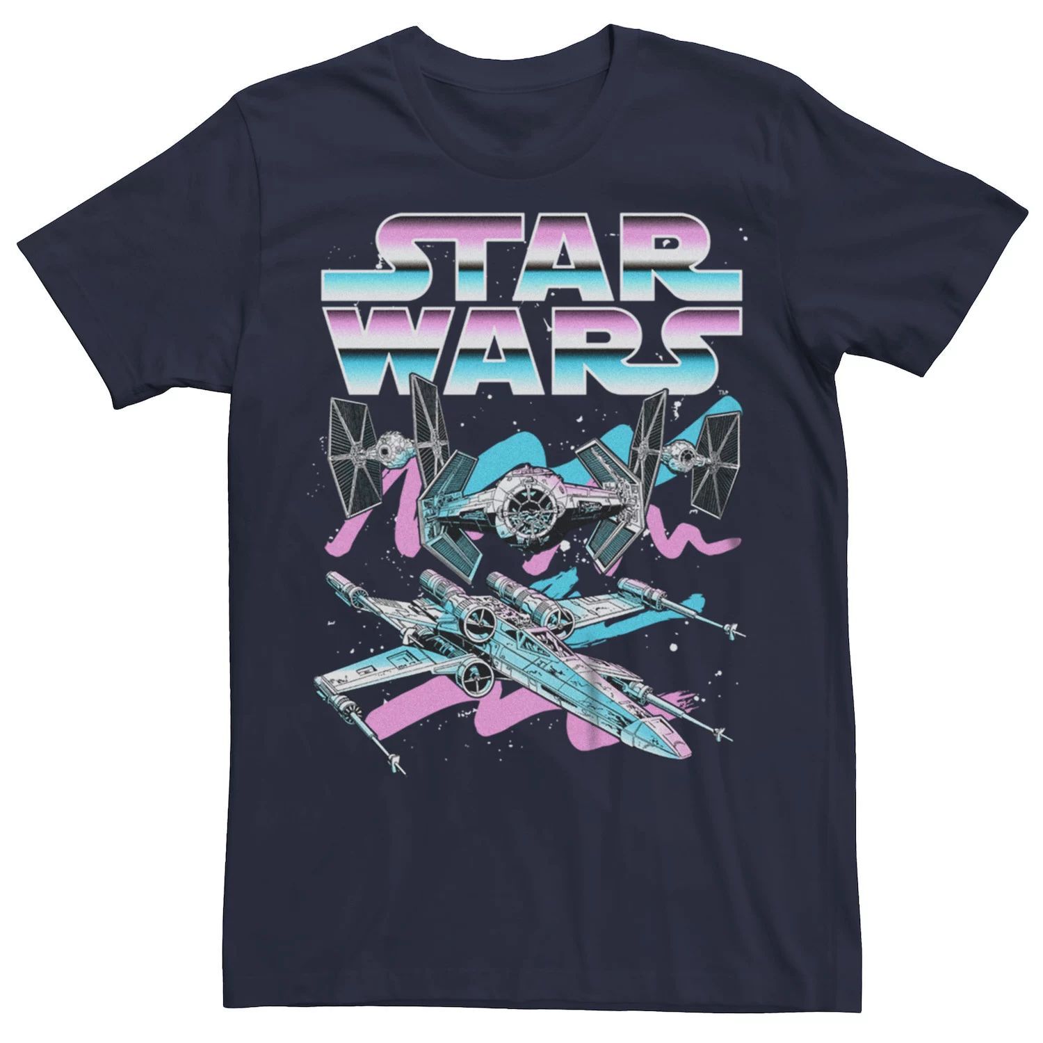 

Детская футболка с неоновым рисунком бойфренда Star Wars A New Hope TIE Fighters X-Wing Licensed Character