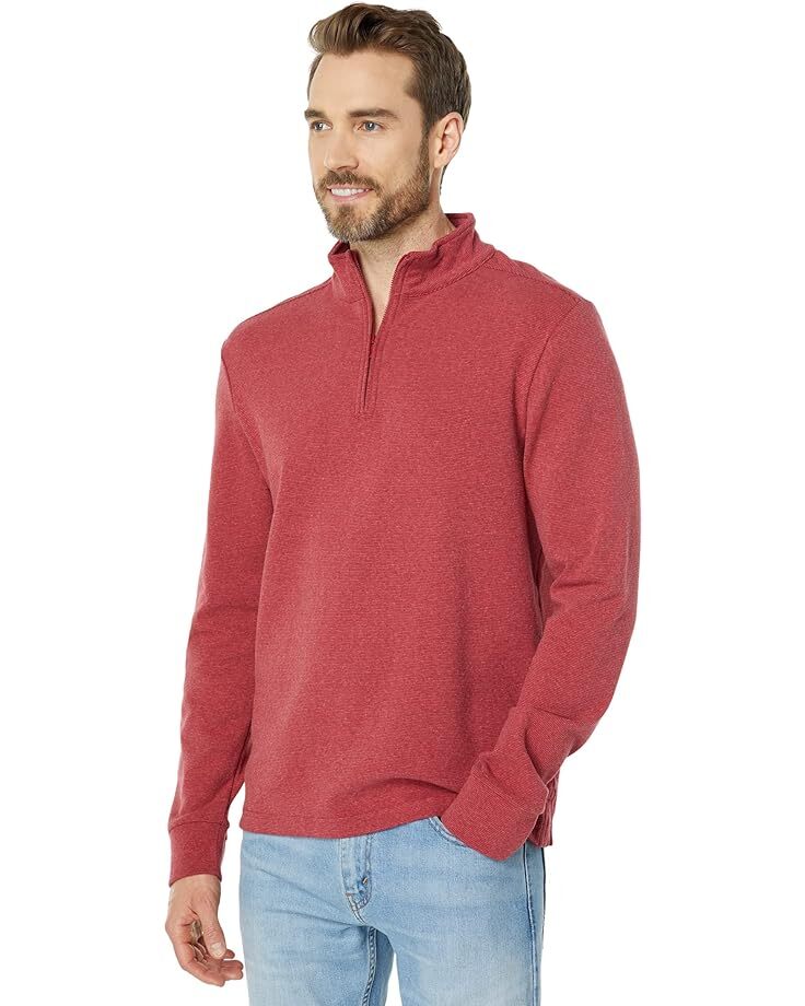 

Толстовка Southern Tide Long Sleeve Backrush Heather Micro Stripe 1/4 Zip, цвет Heather Dark Red