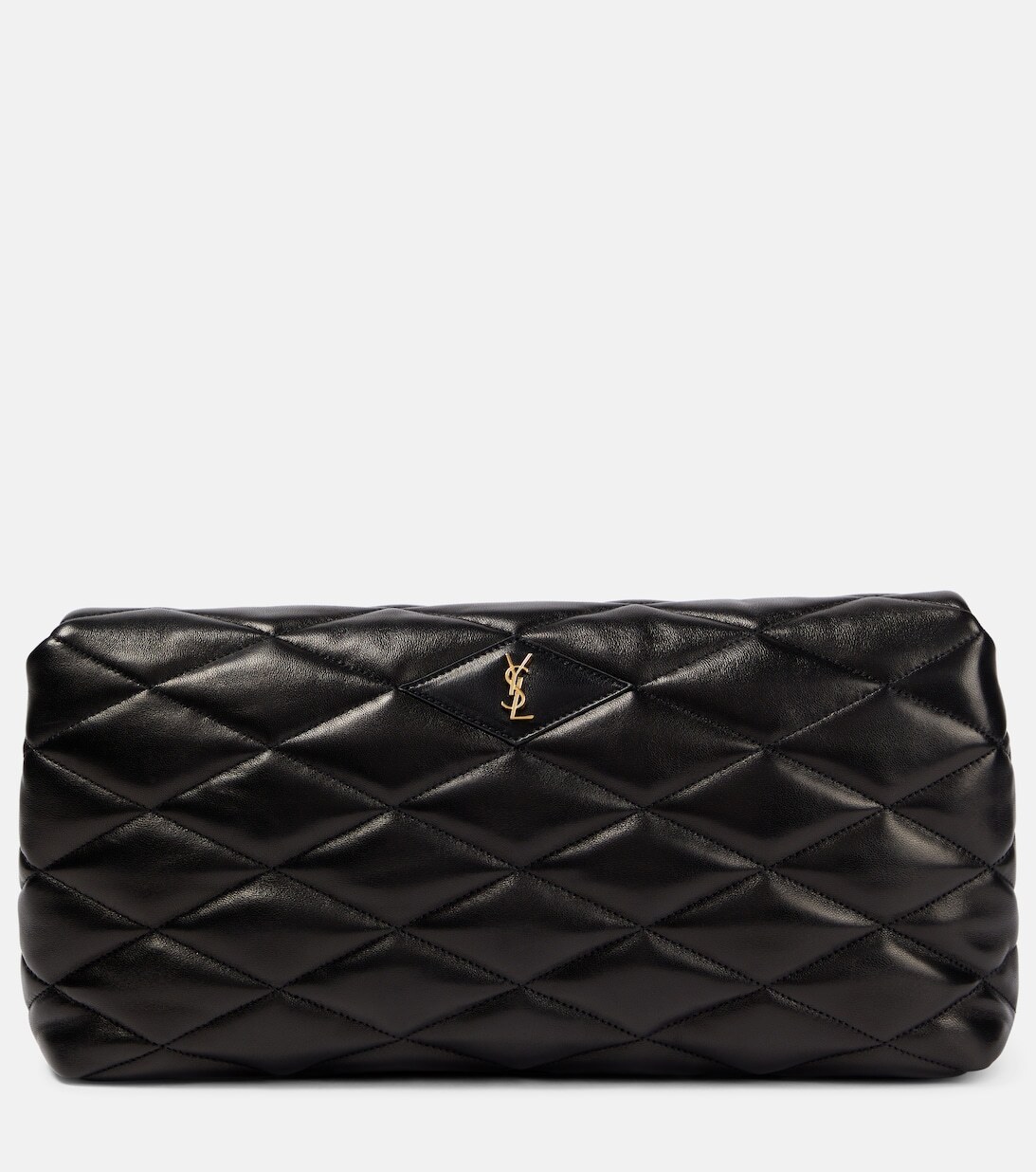 

Стеганый кожаный клатч Sade Puffer Saint Laurent, черный