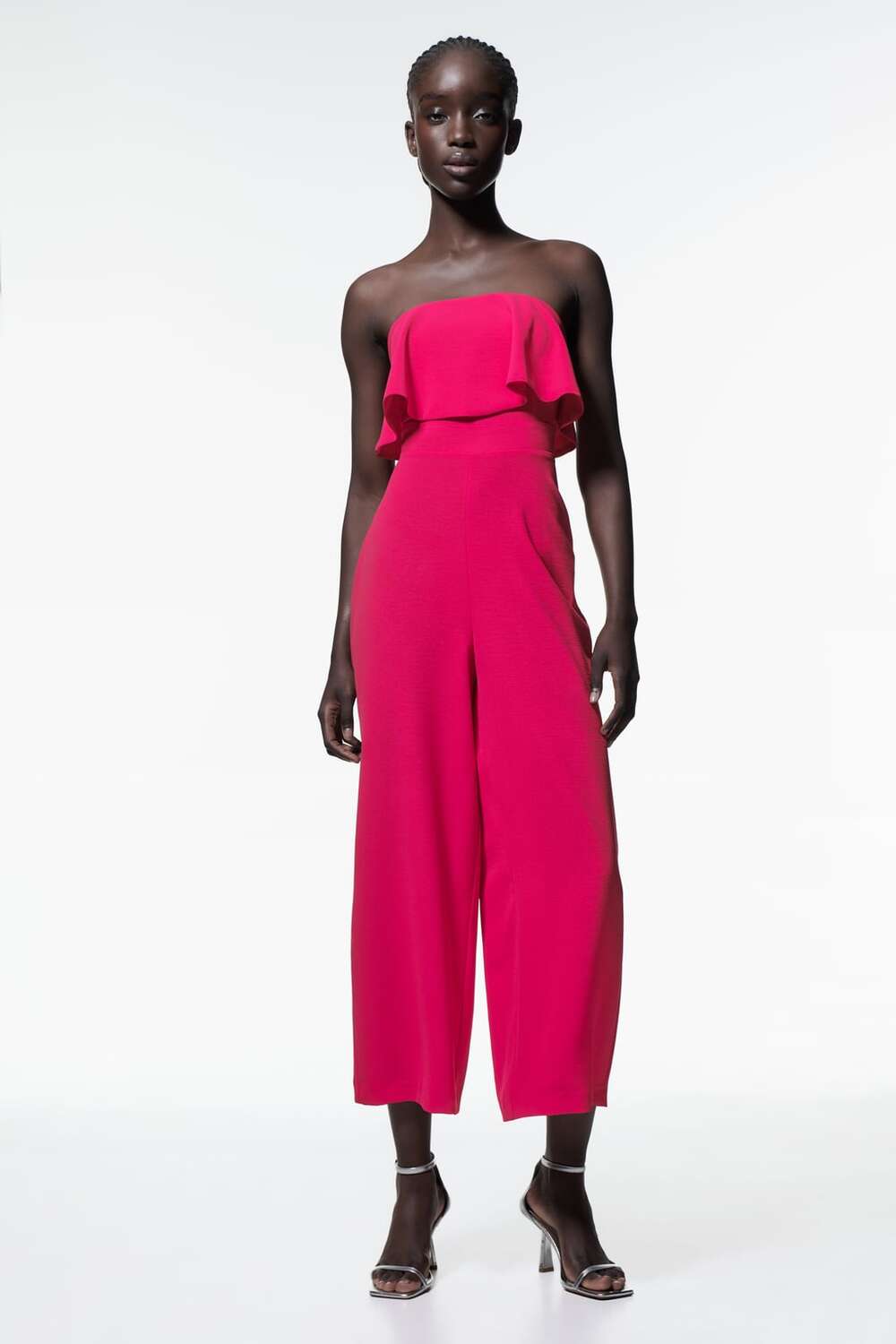 

Комбинезон с прямым вырезом со слоями ZARA, фуксия