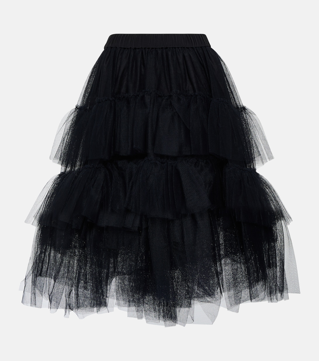 Многоярусная юбка миди из тюля SIMONE ROCHA, черный бежевая юбка миди со складками simone rocha