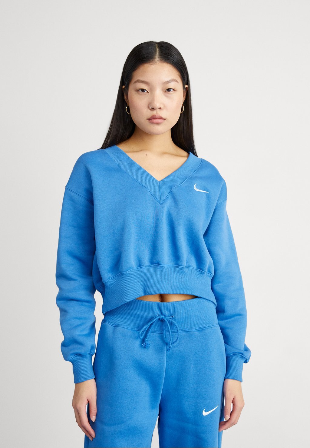 Толстовка Crop Vneck Nike, цвет star blue