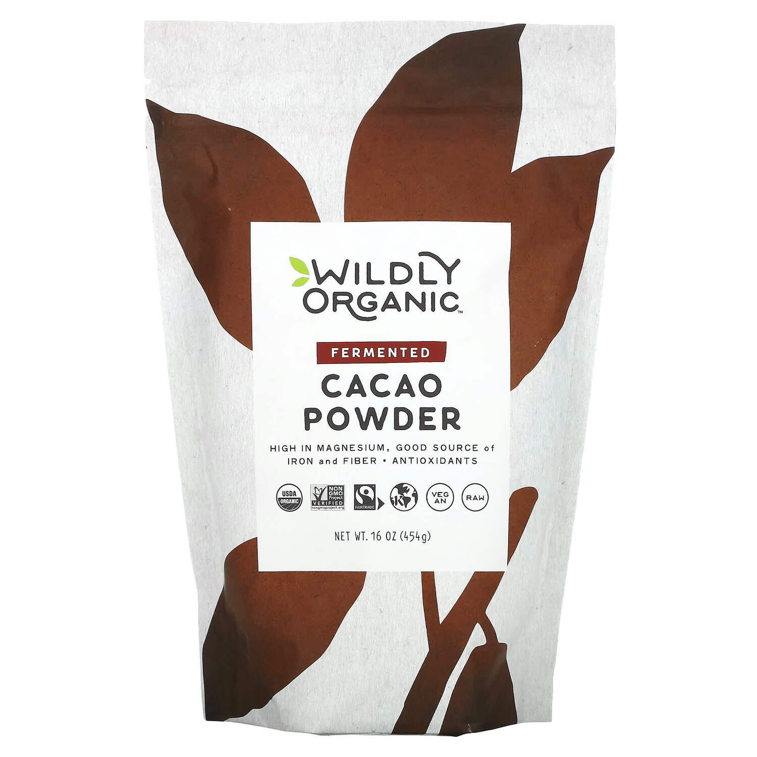 

Ферментированный порошок какао, 454 г (16 унций), Wildly Organic