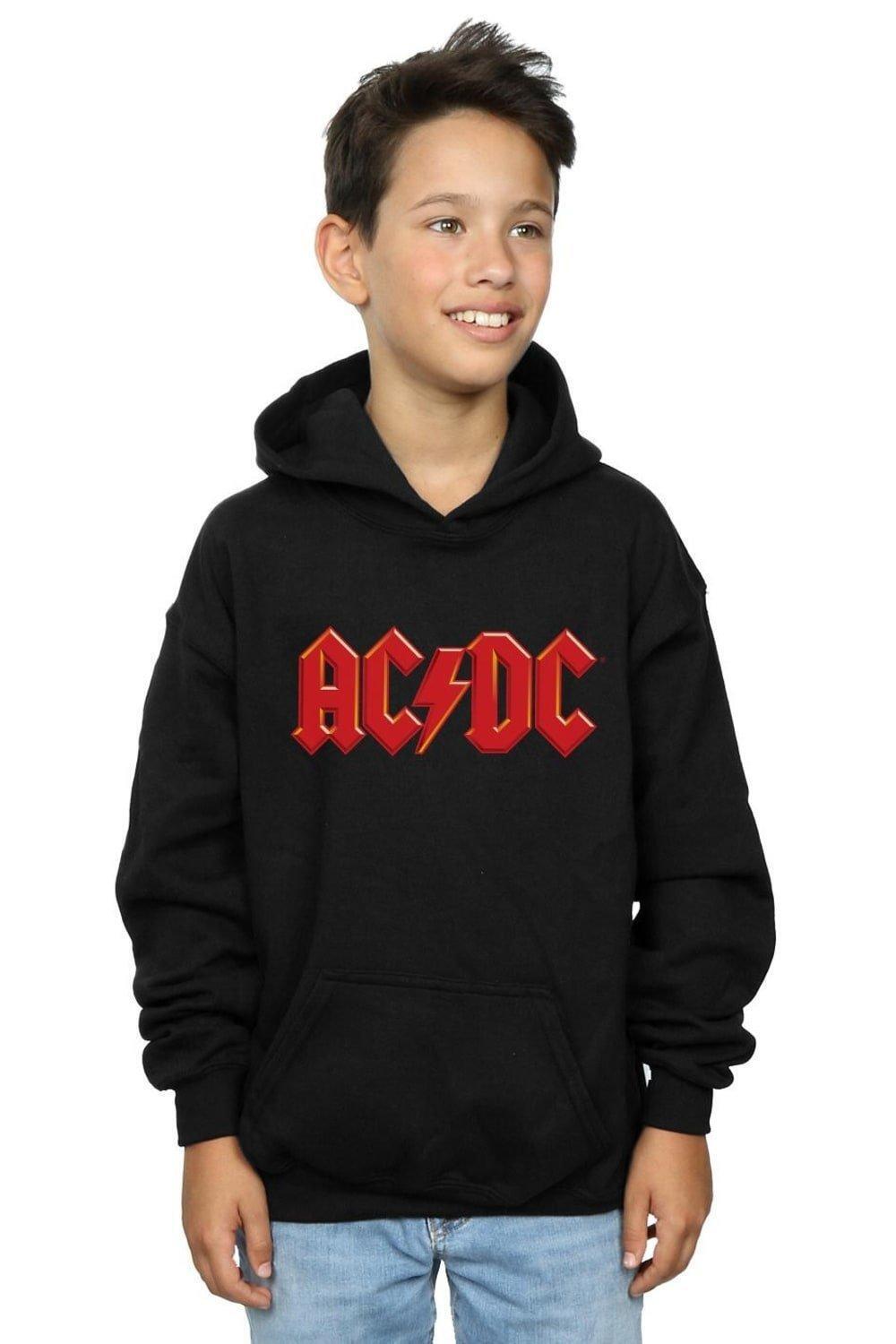 

Красный худи с логотипом AC/DC, черный
